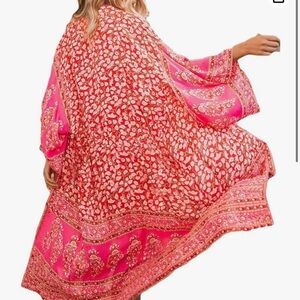 AILUNSNIKA Women Sexy Print Open Front Kimono Cardigan